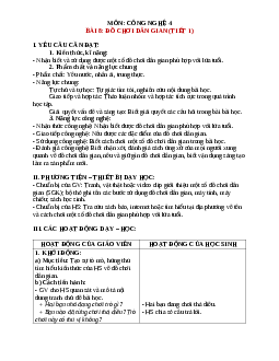 Giáo án Công nghệ lớp 4 Bài 8 T1 | Chân trời sáng tạo