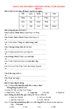 Đề thi Trạng nguyên Tiếng Việt lớp 3 năm 2023 - 2024 Vòng 4