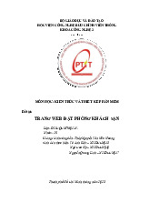 Báo cáo về đề tài Phát triển website đặt phòng khách sạn môn Kiến trúc & Thiết kế phần mềm | Học viện Công Nghệ Bưu Chính Viễn Thông