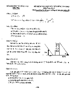 Đề thi HK1 Toán 9 năm học 2017 – 2018 sở GD và ĐT Bến Tre