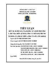 Tiểu luận Đánh Giá Tác Động Môi Trường Đến Nhân Viên Tại Vinamilk | Môn Quản trị nguồn nhân lực - Đại học Gia Định