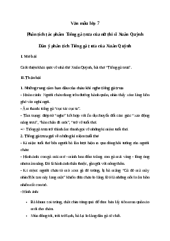 Phân tích bài thơ Tiếng gà trưa của Xuân Quỳnh | Văn mẫu lớp 7 Cánh diều