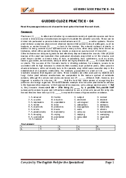Guided cloze practice - 04 Compiled by The English Hub for the Specialised