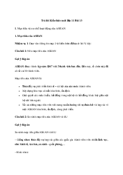 Giải Địa lí 11 Bài 13: Hiệp hội các quốc gia Đông Nam Á (ASEAN) | Kết nối tri thức