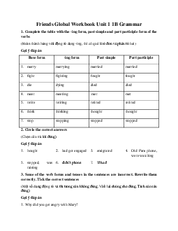 Giải Tiếng anh 11 Workbook Unit 1 1B Grammar | Friends Global