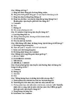 Hàng rời là gì - Câu hỏi trắc nghiệm - Kinh tế vận tải & logistics | Trường Đại học Giao thông Vận Tải