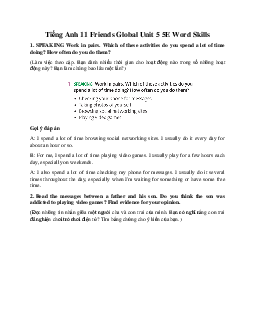 Giải Tiếng Anh 11 Unit 5 5E Word Skills | Friends Global