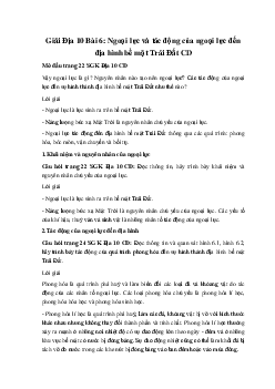 Giải Địa 10 Bài 6: Ngoại lực và tác động của ngoại lực đến địa hình bề mặt Trái Đất CD