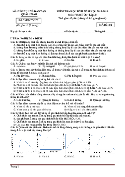 Đề thi học kỳ 2 môn Sinh lớp 10 Quảng Nam 2018-2019 (có đáp án)