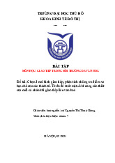 Bài Tập Phân Tích Mô Hình Giao Tiếp | Môn Giao tiếp trong môi trường đa văn hóa - Đại học Thủ đô Hà Nội