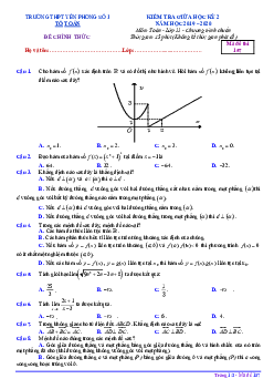 Đề thi giữa học kỳ 2 Toán 11 năm 2019 – 2020 trường THPT Yên Phong 1 – Bắc Ninh