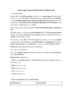 Giải bài tập trang 26 SGK Sinh lớp 9: Nhiễm sắc thể