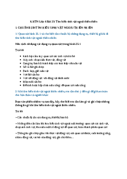 Giải KHTN Lớp 6 Bài 25: Tìm hiểu sinh vật ngoài thiên thiên | Cánh diều