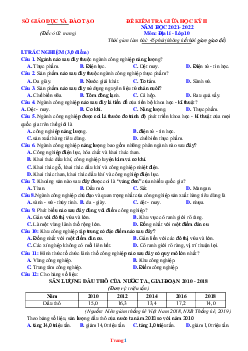 Đề thi giữa hk2 địa 10 năm 2022̣- đề 3 (có đáp án)