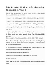 Đáp án cuộc thi Vì an toàn giao thông Thủ đô 2024 - Vòng 3