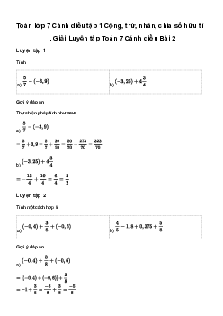 Giải Toán 7 Bài 2: Cộng, trừ, nhân, chia số hữu tỉ | Cánh diều