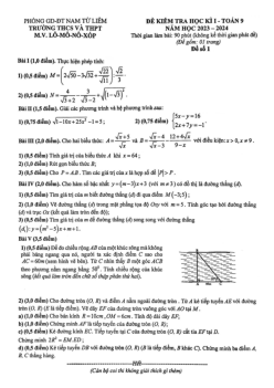 Đề học kì 1 Toán 9 năm 2023 – 2024 trường M.V. Lômônôxốp – Hà Nội