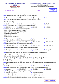 Đề học kỳ 1 Toán 10 năm 2023 – 2024 trường THPT Trần Kỳ Phong – Quảng Ngãi