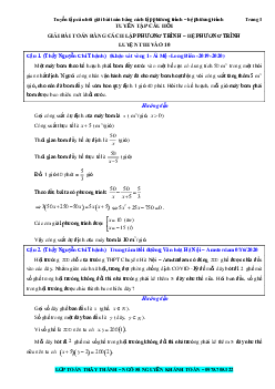 TOP 137 câu giải toán bằng cách lập PT – HPT trong đề thi vào lớp 10 môn Toán