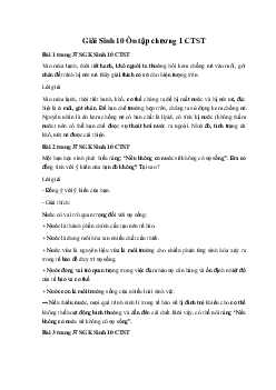 Giải Sinh 10 Ôn tập chương 1 | Chân trời sáng tạo