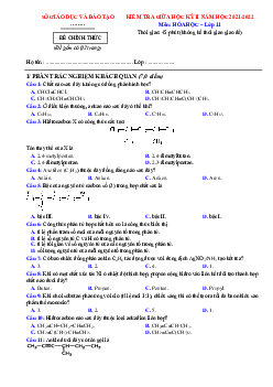 Đề thi giữa HK2 môn Hóa 11 năm 2022 (có đáp án) (Đề 3)