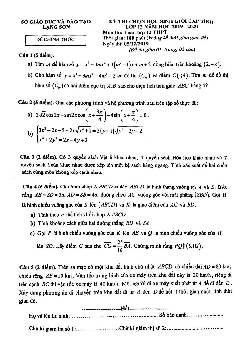 Đề thi học sinh giỏi tỉnh Toán 12 năm 2019 – 2020 sở GD&ĐT Lạng Sơn