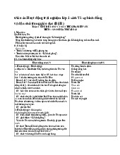 Giáo án Hoạt động trải nghiệm lớp 1 sách Vì sự bình đẳng và dân chủ trong giáo dục