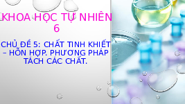 Giáo án điện tử Khoa học tự nhiên 6 bài 15 Chân trời sáng tạo : Chất tinh khiết. Hỗn hợp