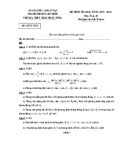 Đề thi học kì 2 Toán 10 năm 2019 – 2020 trường THPT Trần Nhân Tông – TP HCM