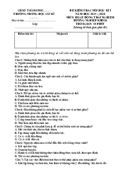 Đề thi học kì 1 môn Hoạt động trải nghiệm hướng nghiệp 6 năm 2023 - 2024 sách Chân trời sáng tạo | Đề 1