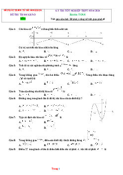 Đề ôn thi THPTQG môn Toán năm 2024 phát triển từ đề minh họa - Đề 4 (có đáp án)