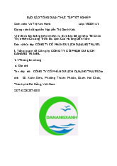 Báo cáo thực tập tốt nghiệp môn Tổng quan du lịch - Trường Đại học lao động -  xã hội.