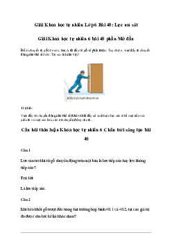 Giải KHTN 6 Bài 40: Lực ma sát - Chân trời sáng tạo