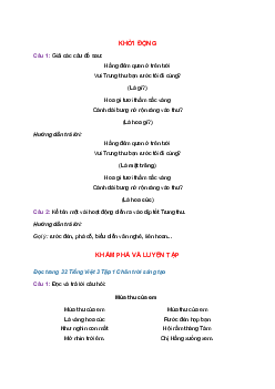 Tiếng Việt 3 trang 32, 33, 34, 35 Bài 3: Mùa thu của em | Chân trời sáng tạo