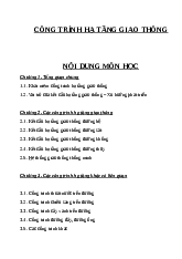 Bài giảng Công trình hạ tầng giao thông  môn Quản lý hạ tầng kỹ thuật đô thị | Trường Đại học Kiến trúc Hà Nội