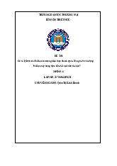 Cơ sở lý luận của bài học tôn trọng hiện thực khách quan | Bài thảo luận triết học Mác Lênin