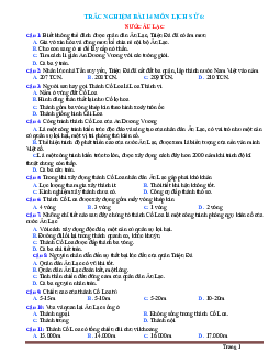 Trắc nghiệm Sử 6 Bài 14: Nước Âu Lạc (có đáp án)