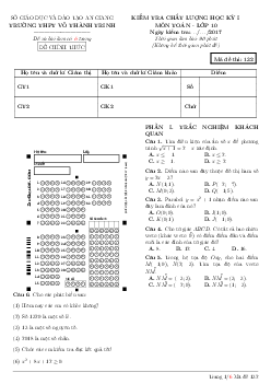 Đề thi HK1 Toán 10 năm học 2017 – 2018 trường THPT Võ Thành Trinh – An Giang
