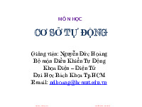 Bài giảng điều khiển tự động | Trường Đại học bách khoa - Đại học Quốc gia Thành phố Hồ Chí Minh