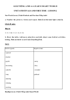 Tiếng Anh lớp 6 Unit 4 lesson 2 - Smart World