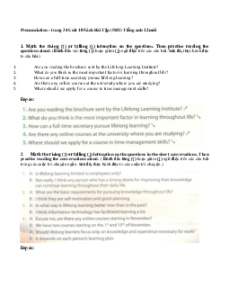 Giải bài tập SBT Tiếng Anh lớp 12 chương trình mới Unit 10: Lifelong Learning