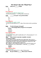Nội dung ôn tập môn tiếng Pháp 1 | Đại học Thái Nguyên
