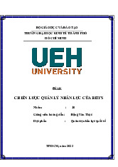 Chiến lược quản lý nhân lực tại Công ty Biti's môn Quản trị nhân sự | Đại học Kinh tế Thành phố Hồ Chí Minh
