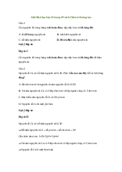 Hóa học 10 Bài 7: Định luật tuần hoàn - Ý nghĩa của bảng tuần hoàn các nguyên tố hóa học sách Chân trời sáng tạo