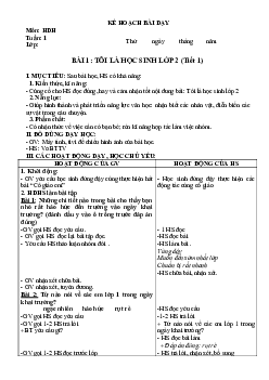 Giáo án buổi chiều môn Tiếng Việt 2 sách Kết nối tri thức với cuộc sống (Cả năm) | Tuần 1