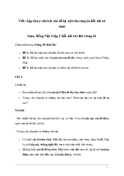 Soạn bài Viết: Lập dàn ý cho bài văn kể lại một câu chuyện | Kết nối tri thức
