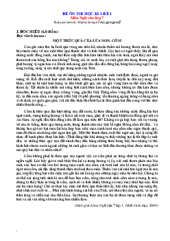 Đề ôn thi HK1 Ngữ văn 7 KNTT- Đề 1