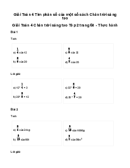 Giải Toán lớp 4 Bài 76: Tìm phân số của một số| Chân trời sáng tạo