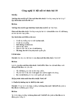 Công nghệ 11 Kết nối tri thức bài 18: Chăn nuôi theo tiêu chuẩn VietGAP