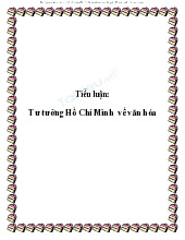 Tiểu luận tư tưởng Hồ Chí Minh về văn hóa | Trường Đại học Hà Tĩnh